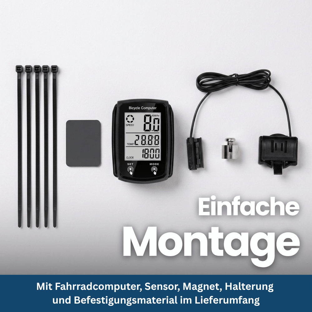 Digitaler Fahrradcomputer mit Tachometer & Kilometerzähler