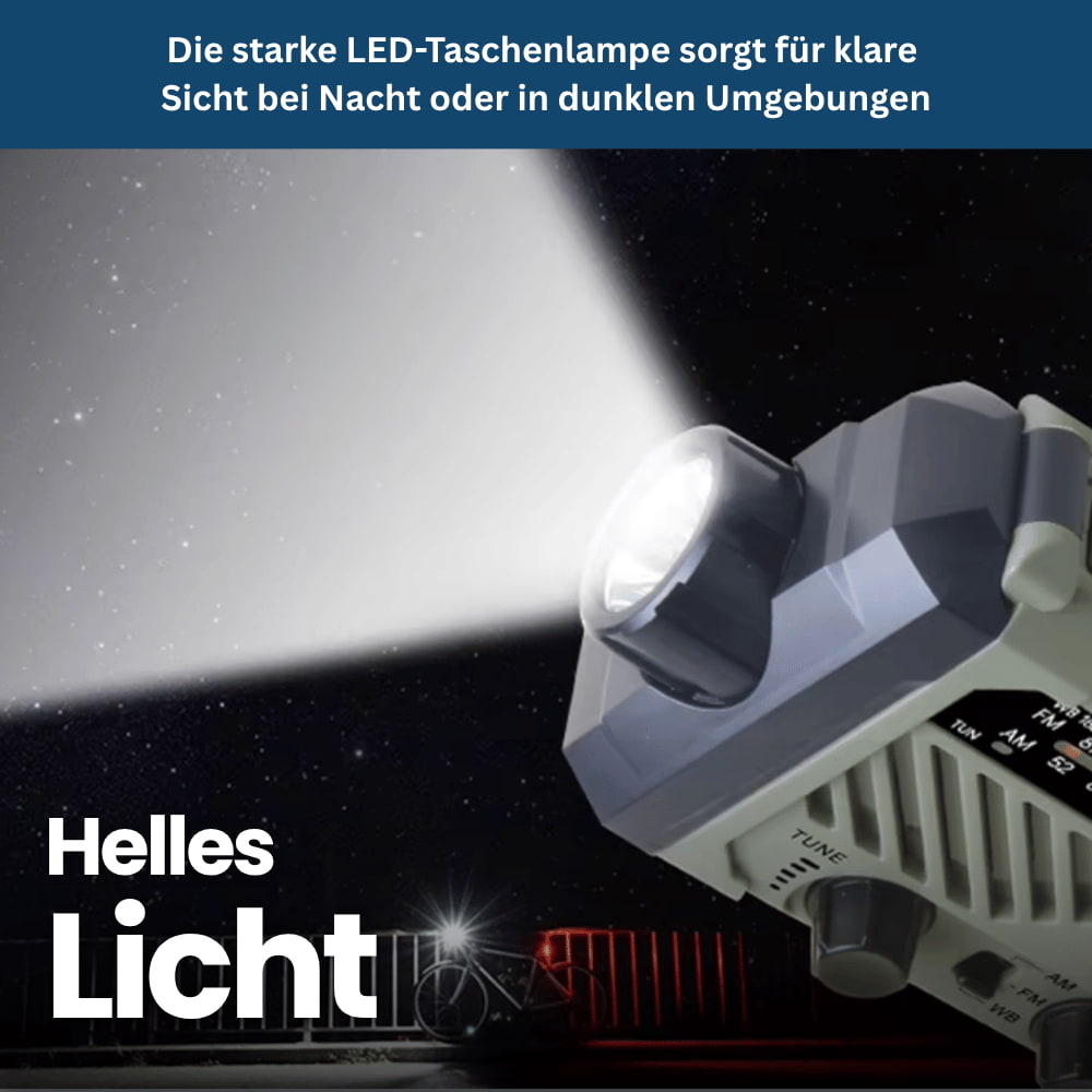 PowerGuard Pro – Notfallradio mit Solar- & Kurbelenergie