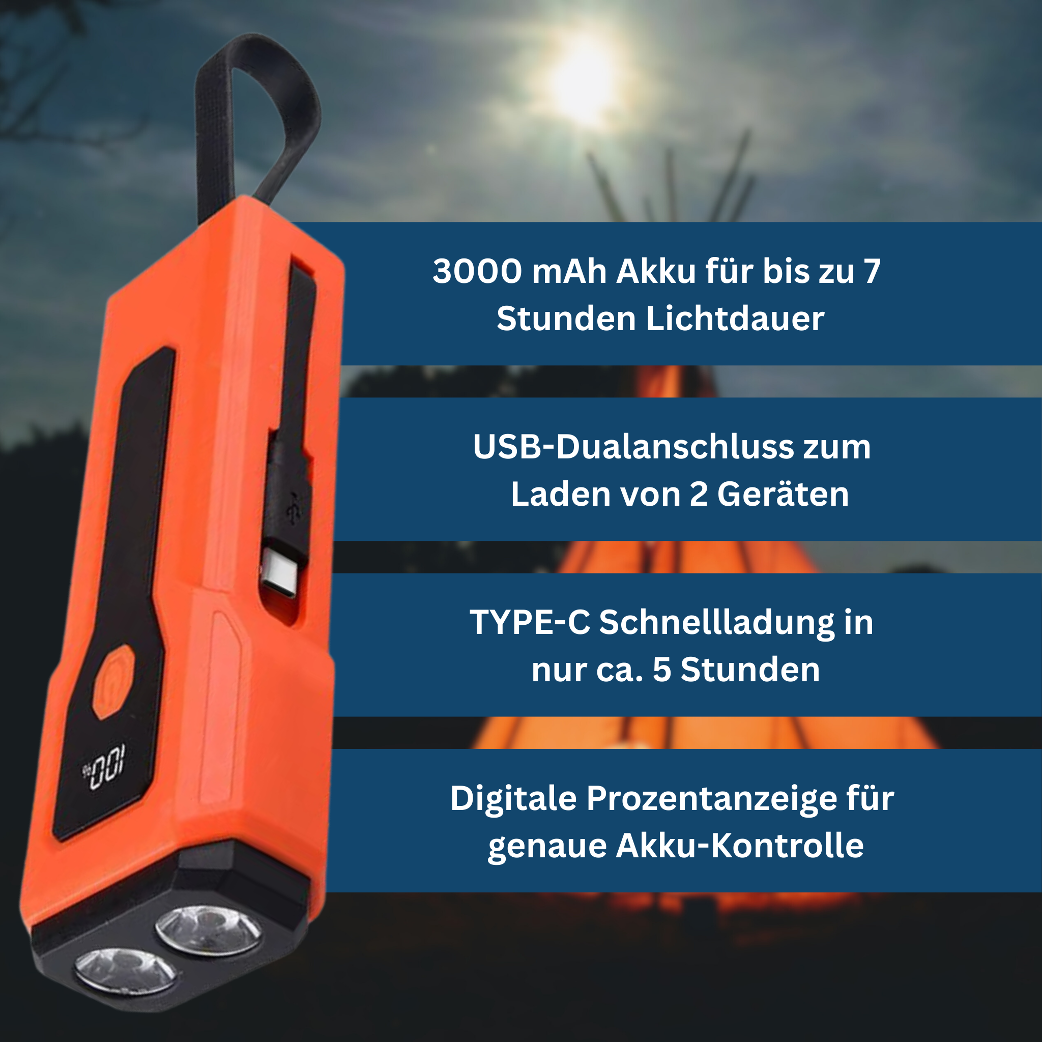 PowerBeam X – Die multifunktionale Lampe mit Powerbank