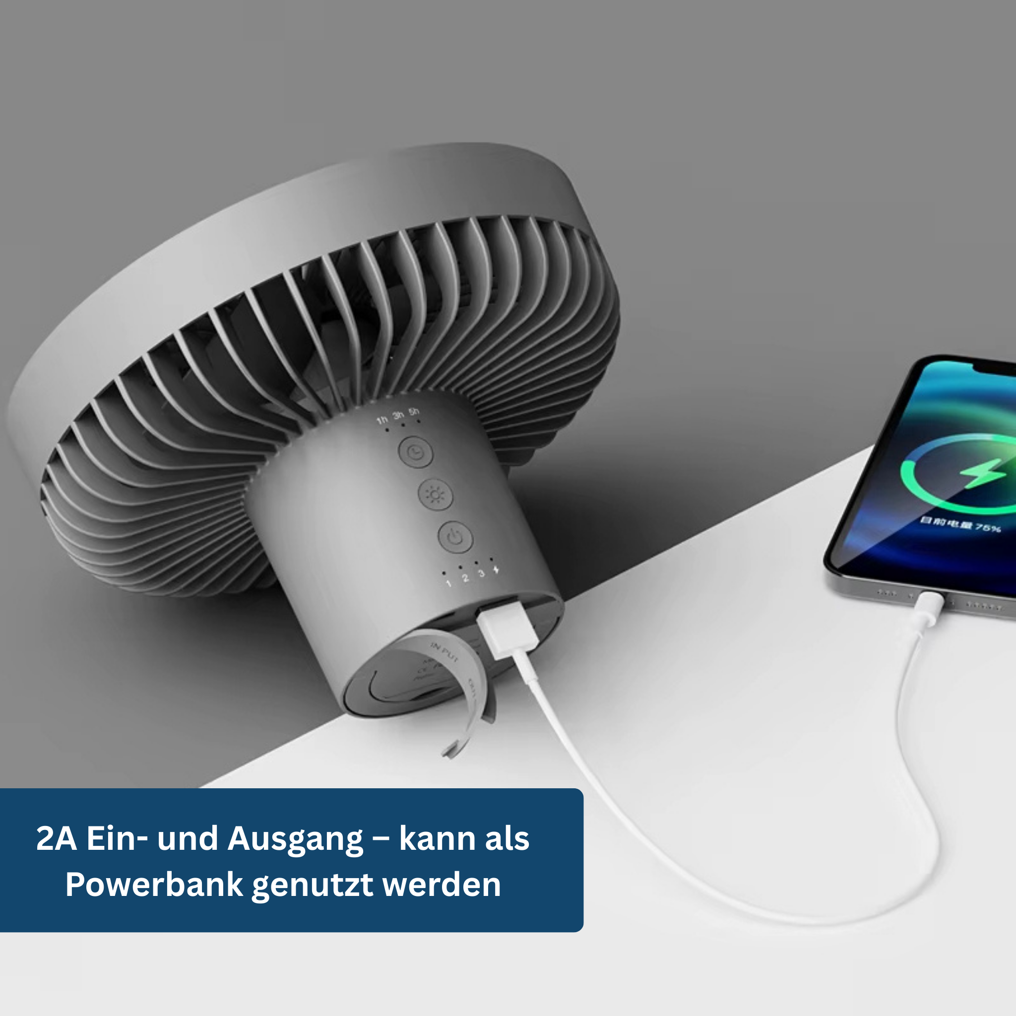 AirBreeze Camping-Ventilator mit LED-Licht