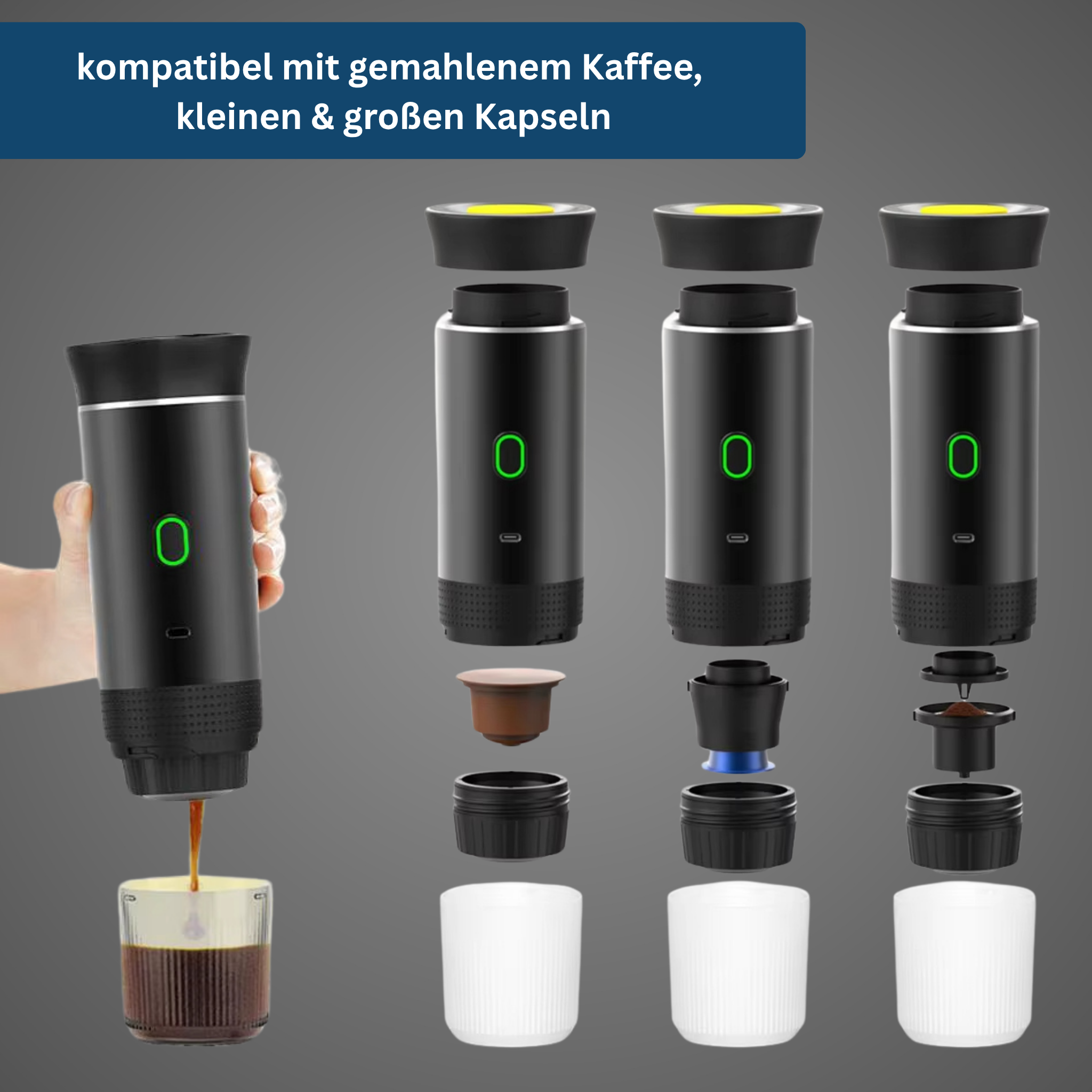 CoffeeGo Pro – Tragbare Kaffeemaschine