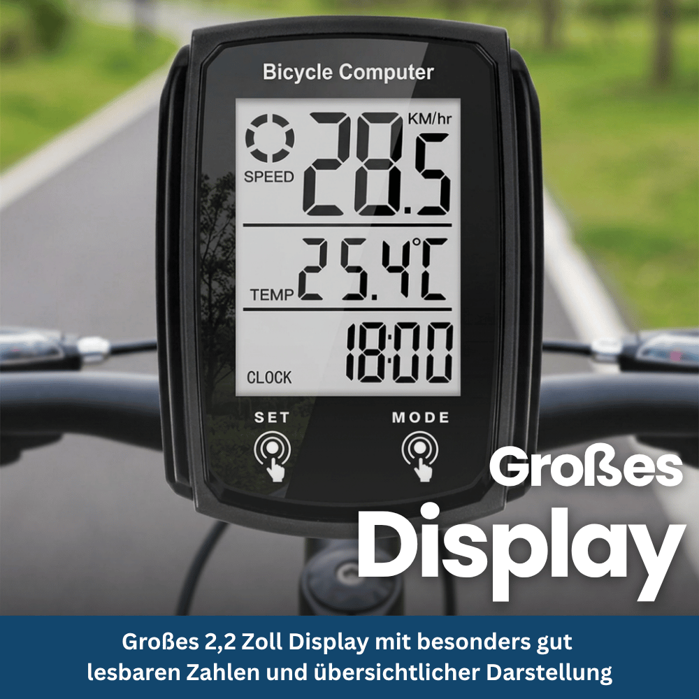 Digitaler Fahrradcomputer mit Tachometer & Kilometerzähler