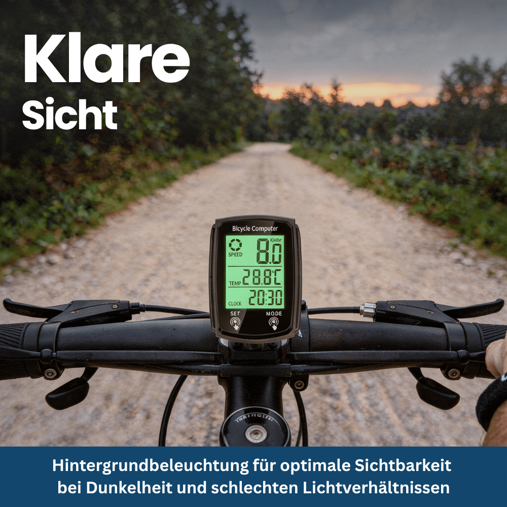 Digitaler Fahrradcomputer mit Tachometer & Kilometerzähler