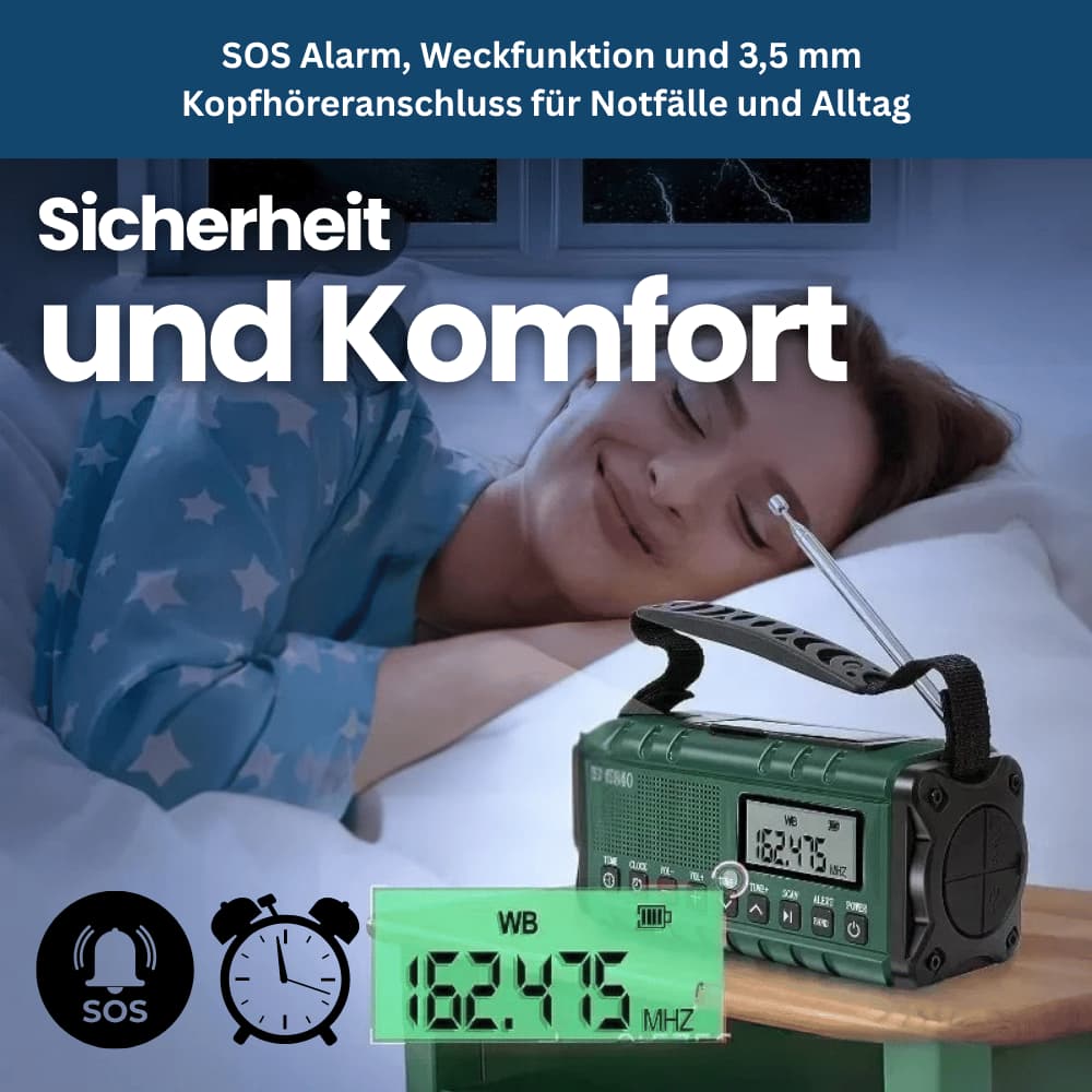 TrailGuard 10K – Solar-Radio & Taschenlampe mit Handkurbel