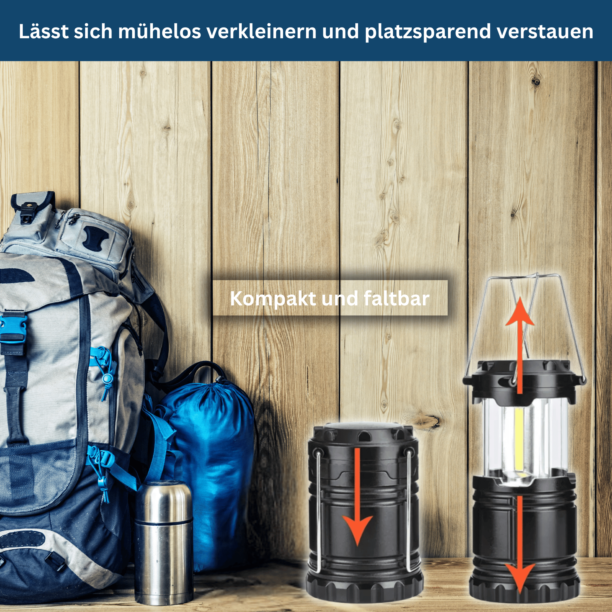 Kompakte LED-Campinglaterne – Hell & tragbar für Outdoor