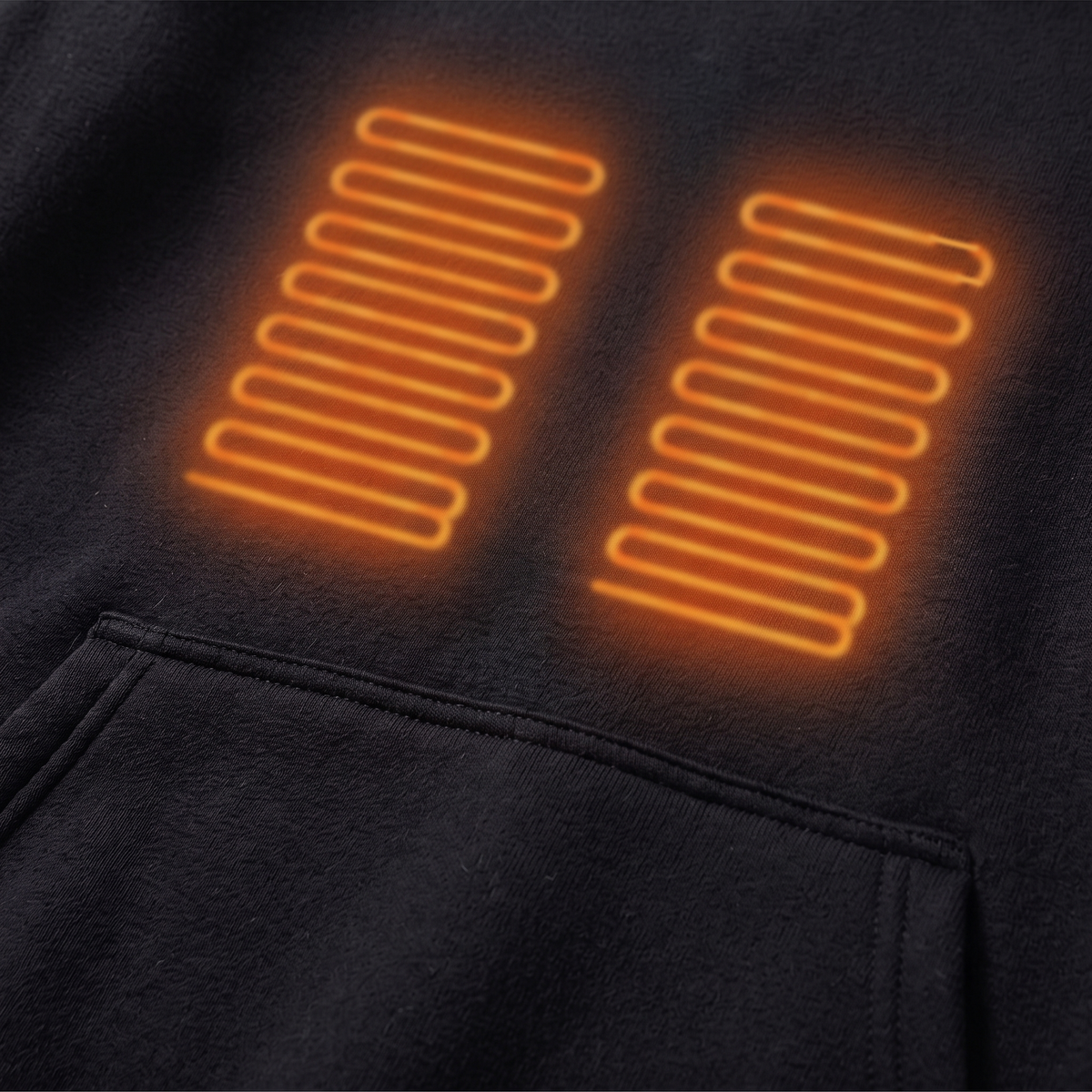 CozyHeat two front heating pads above the kangaroo pocket