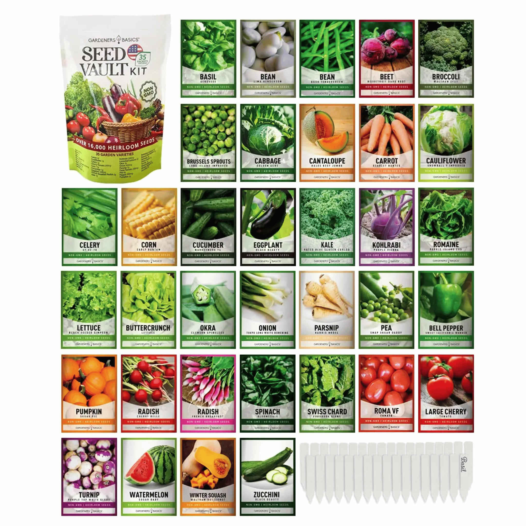 Survival Garten-Set – 35 Bio-Sorten, 16.000+ Samen