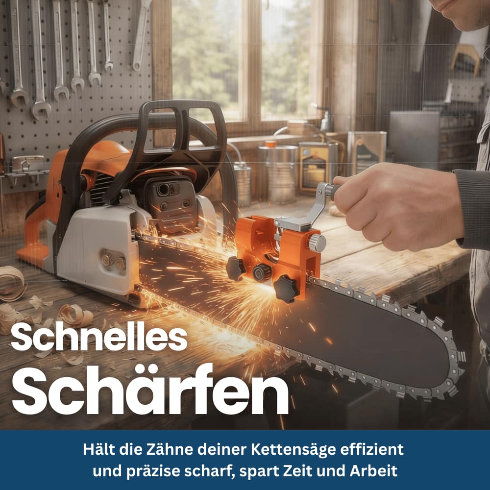 Mobiles Sägeketten-Schärfgerät