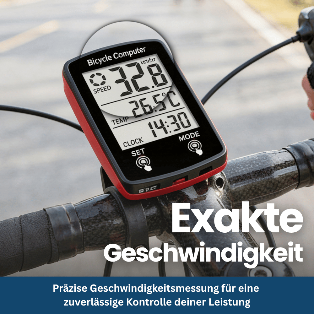 Digitaler Fahrradcomputer mit Tachometer & Kilometerzähler
