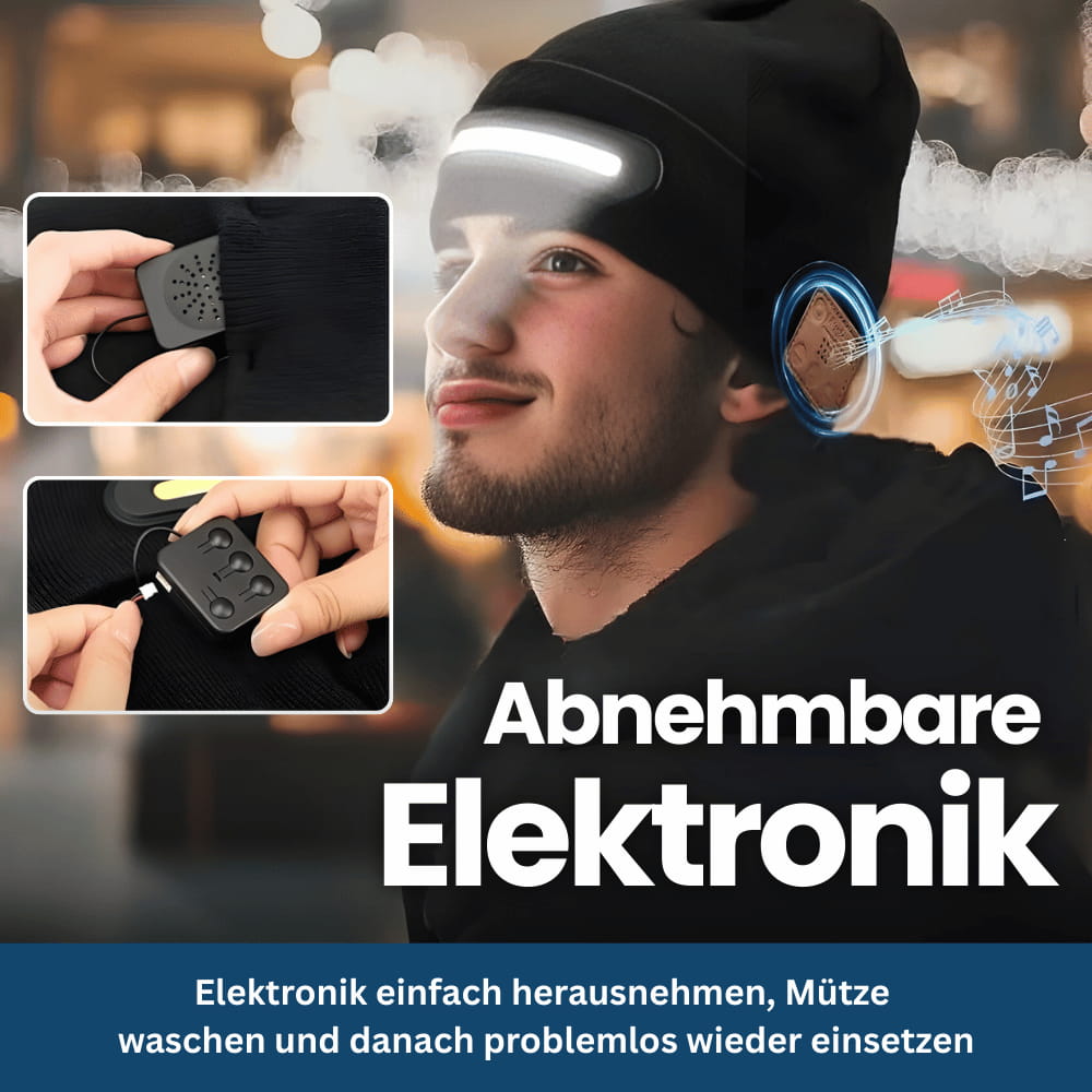 BeamTune – Stirnlampenmütze mit Bluetooth-Musikfunktion