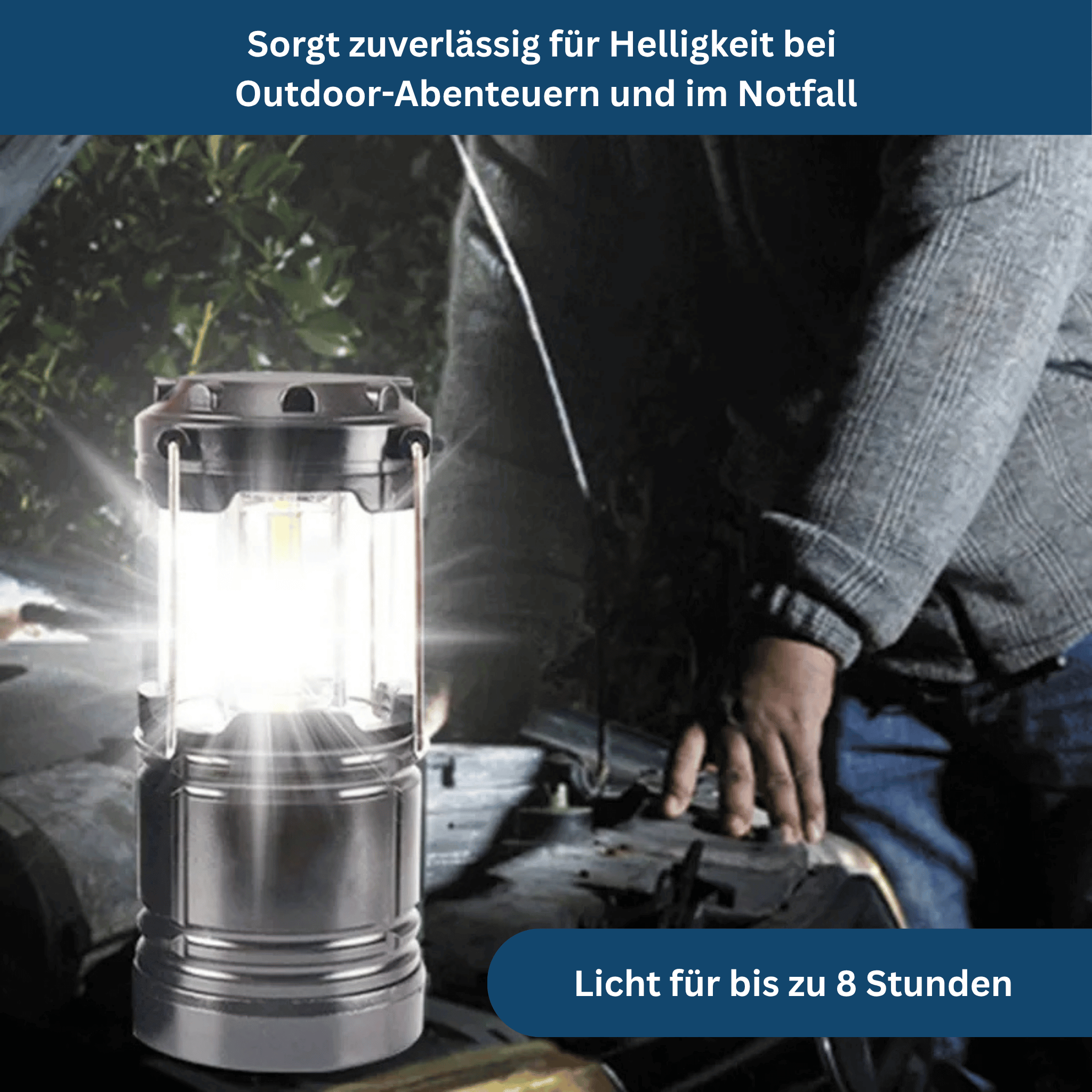 Kompakte LED-Campinglaterne – Hell & tragbar für Outdoor