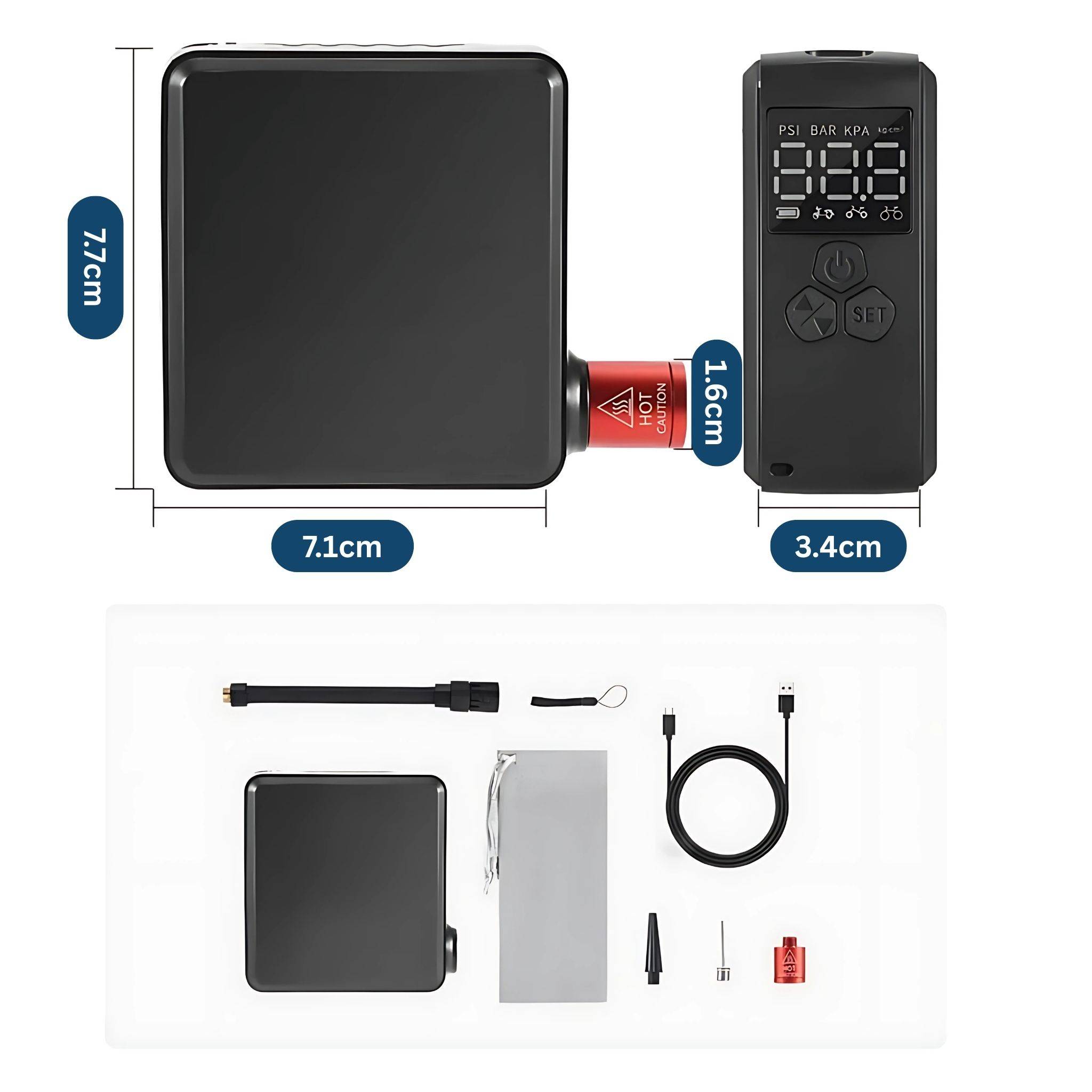 Elektrische Mini-Pumpe – Kompakt, stark & sofort startklar