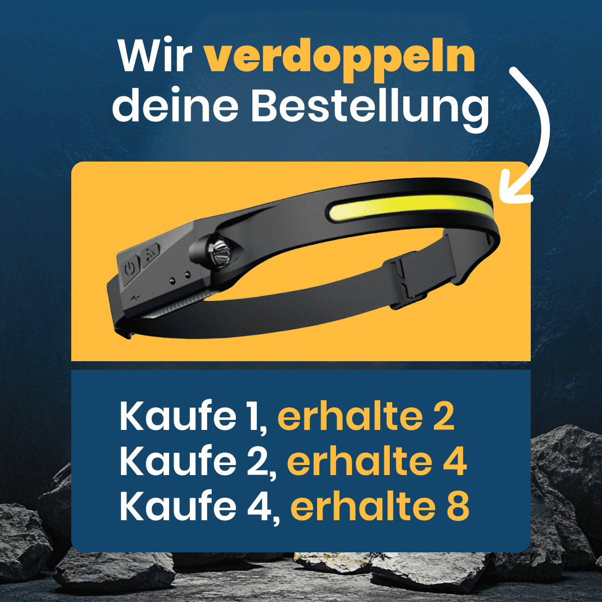 Stirnlampe - Das Original [Verdopplungs Aktion]