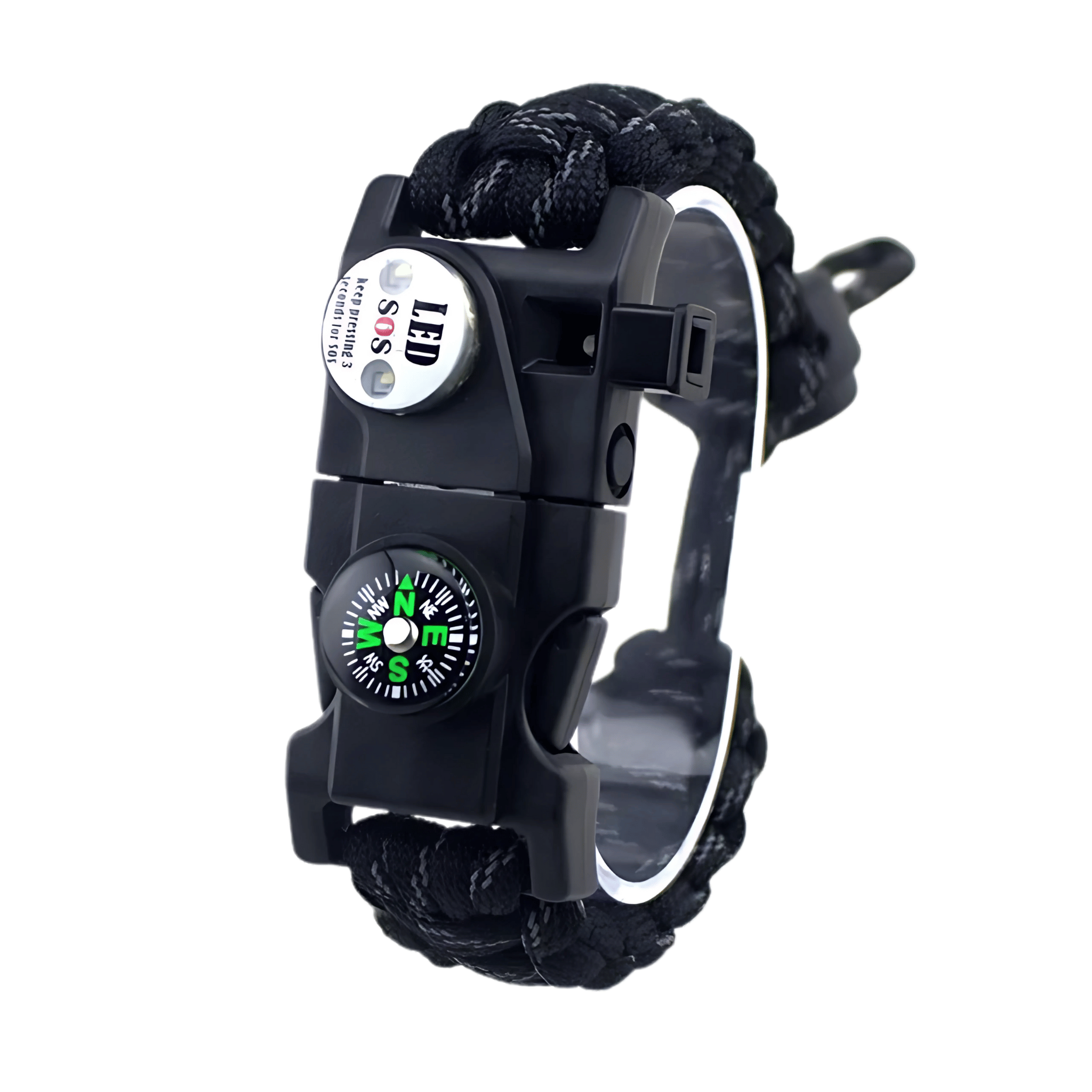 Survival Paracord Armband – Mit LED & Kompass