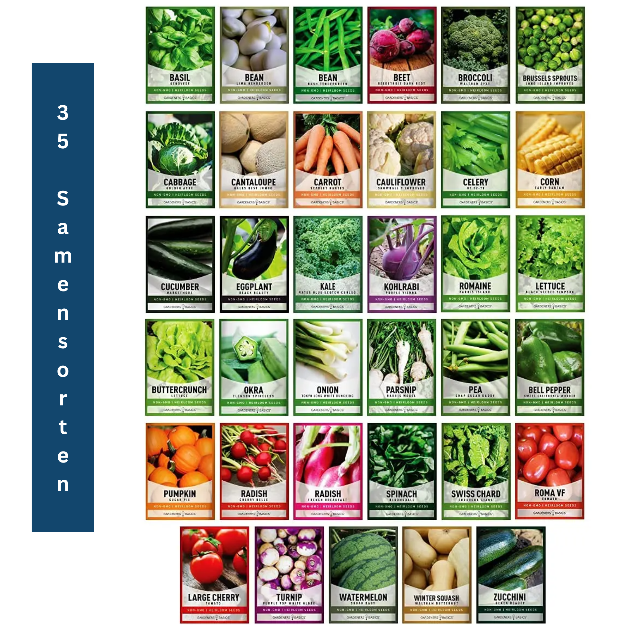 Survival Garten-Set – 35 Bio-Sorten, 16.000+ Samen