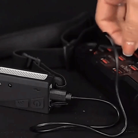Recharge USB de la lampe frontale
