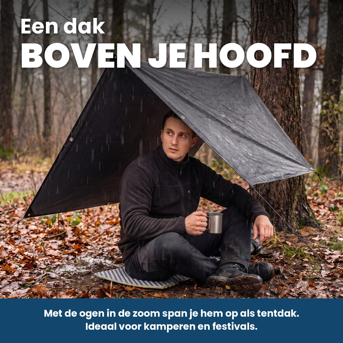 Poncho als Zeltdach