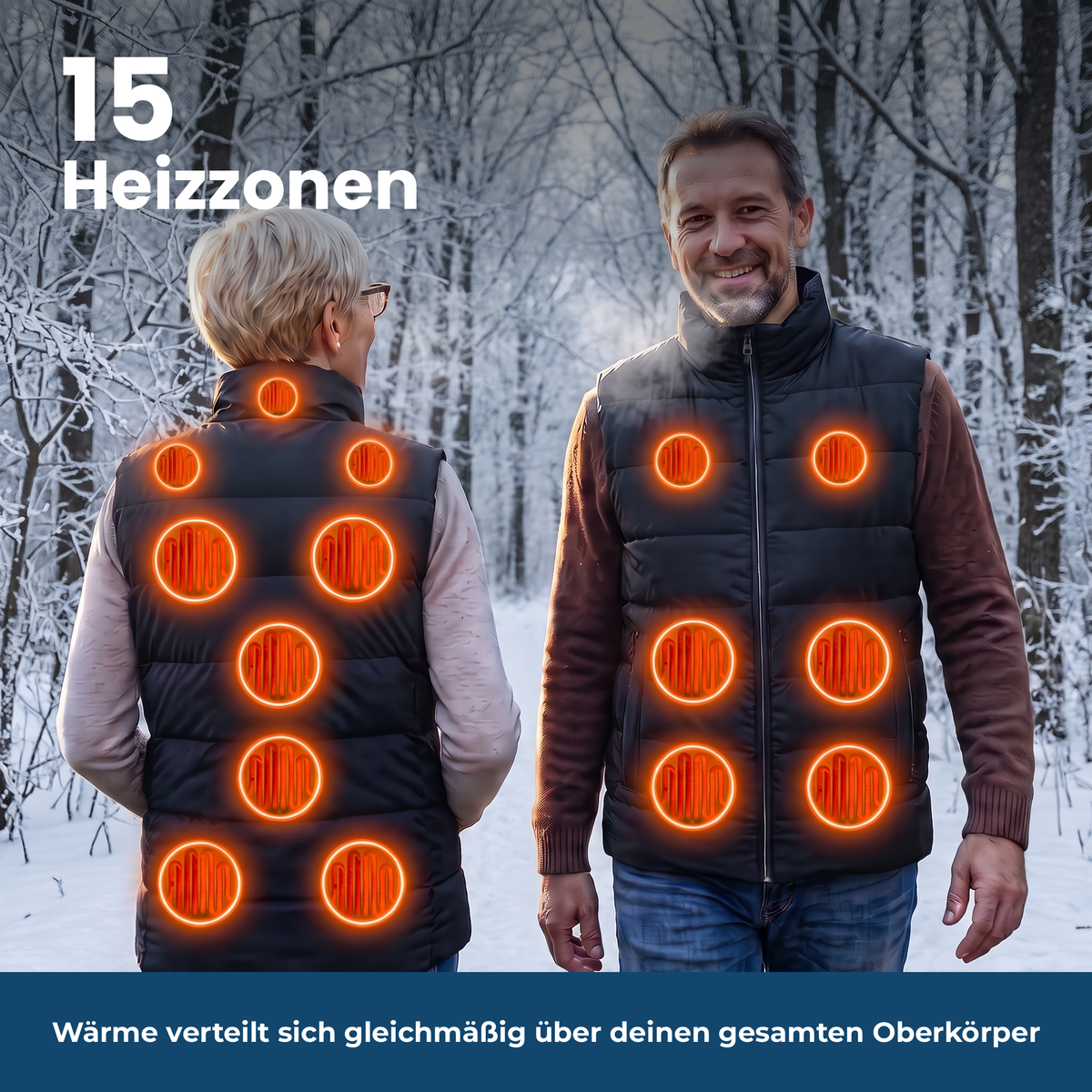 15 Heizzonen im Winter